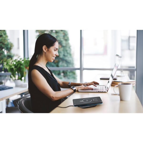 Side,View,Of,Positive,Female,Remote,Worker,With,Dark,Hair